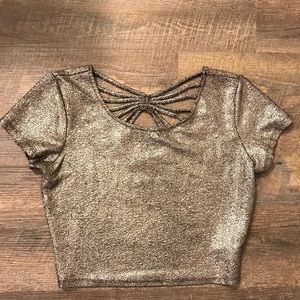 Forever21 gold crop top